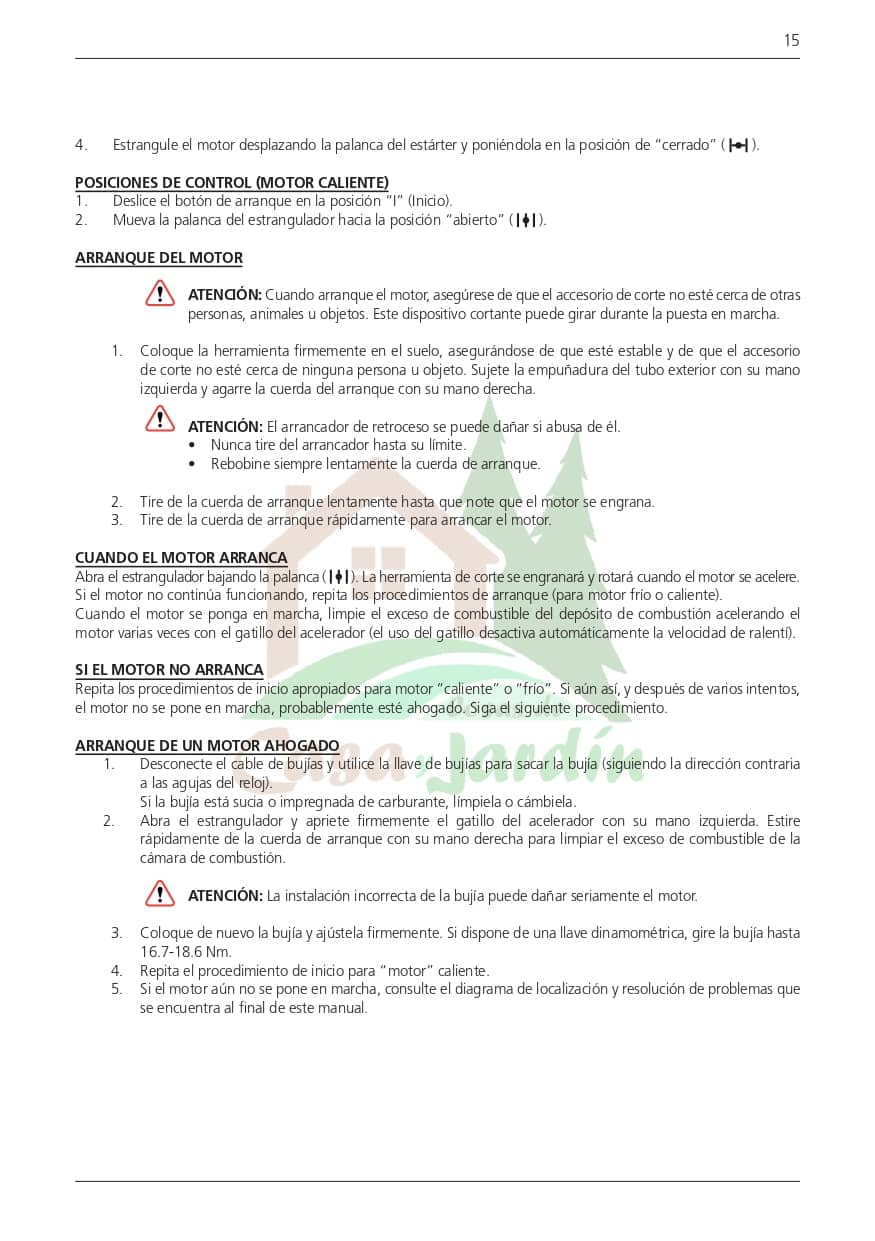 Pag. 15 - Instrucciones desbrozadora LHD52L